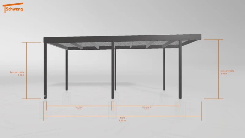 #DE Schweng Flachdachcarport C600 (ID 33jmp5)