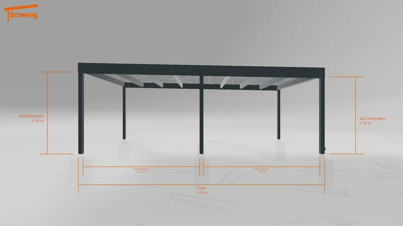 #DE Schweng Flachdachcarport C600 (ID zbwxym)