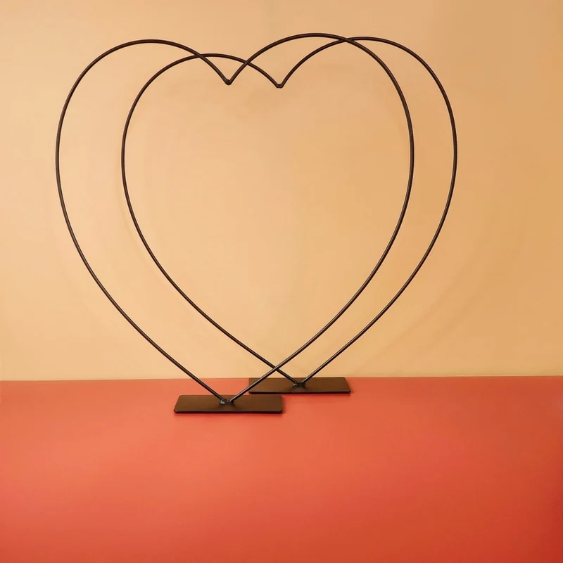 AIRPLANT HOLDER - HEART BLACK