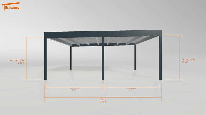 #DE Schweng Flachdachcarport C600 (ID bkp5gr)
