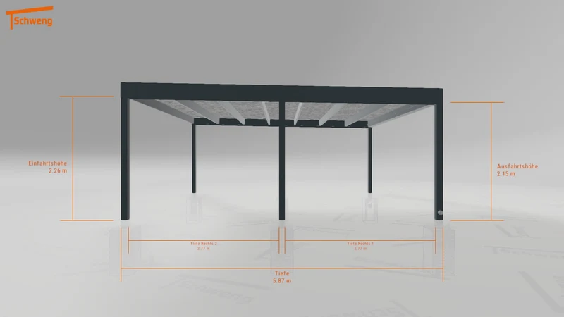 #DE Schweng Flachdachcarport C600 (ID bkp5gr)
