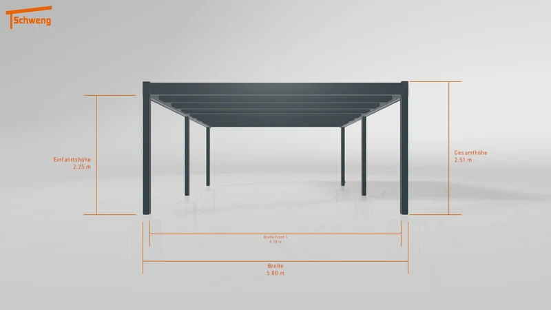 #DE Schweng Flachdachcarport C600 (ID w3x8nv)