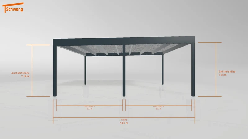 #DE Schweng Flachdachcarport C600 (ID w3x8nv)