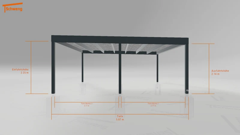 #DE Schweng Flachdachcarport C600 (ID w3x8nv)