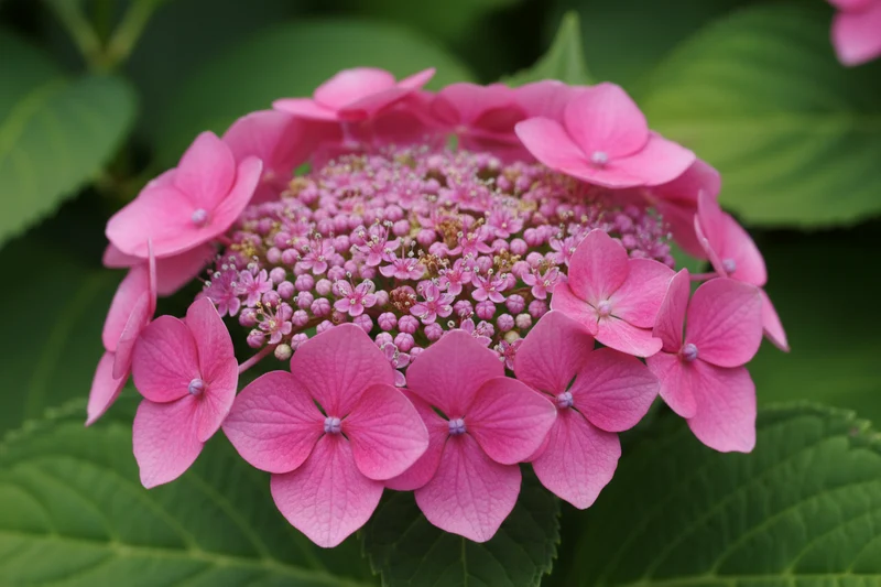 Tellerhortensie 'Messalina' / Hydrangea macrophylla 'Messalina'