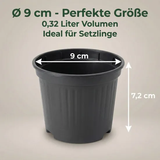 Runde Anzuchttöpfe aus PP – 9, 11 und 13 cm