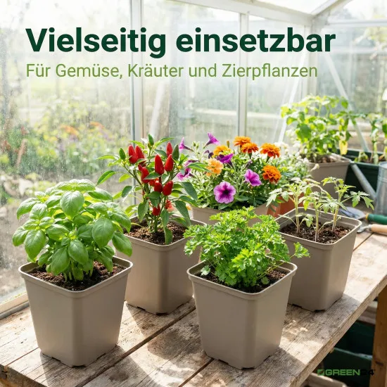 Recycling-Anzuchttöpfe Taupe – 9 und 11 cm
