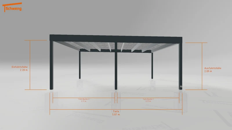 #DE Schweng Flachdachcarport C600 (ID 85pkb5)