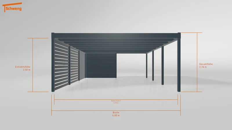 #DE Schweng Flachdachcarport C600+ (ID mj282z)