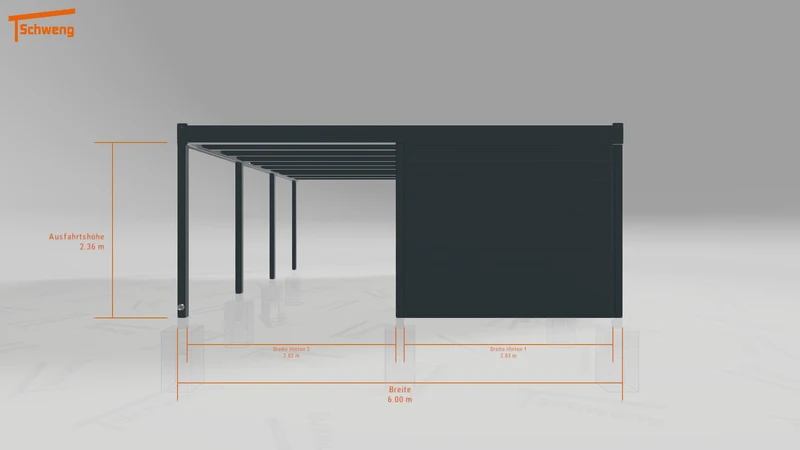 #DE Schweng Flachdachcarport C600+ (ID mj282z)