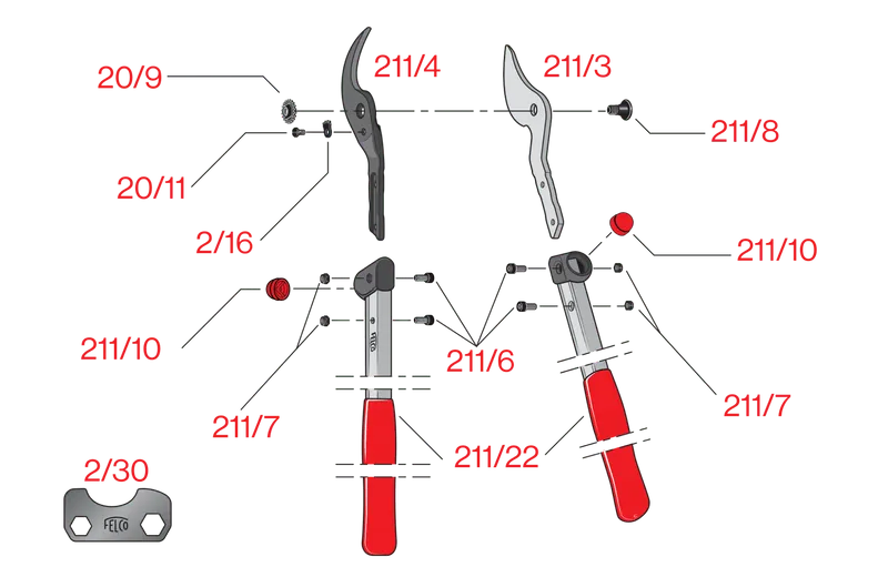 FELCO 211-40 Bypass-Astschere 40 cm