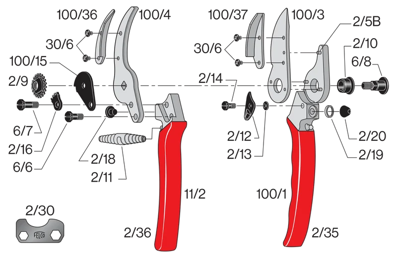FELCO 100 Blumenpflückschere mit Haltebacken
