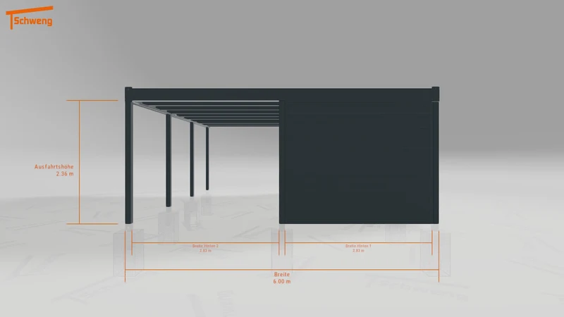 #DE Schweng Flachdachcarport C600+ (ID 33jxpw)