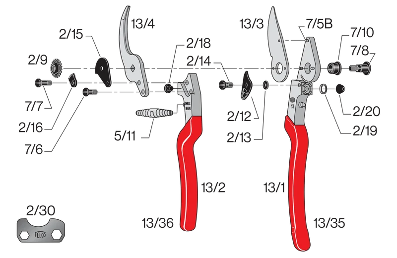 FELCO 13 Gartenschere mit langem Griff