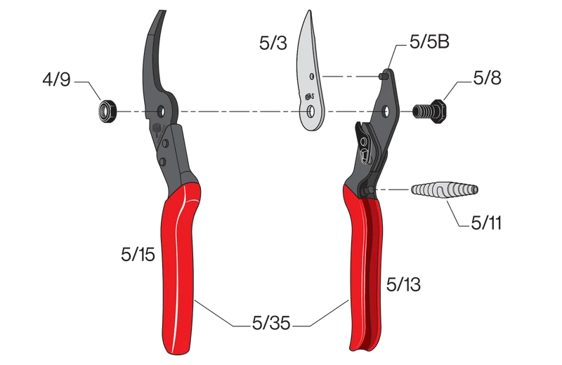 FELCO 5 Bypass-Gartenschere für große Hände