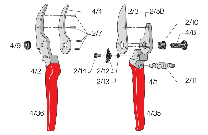FELCO 4 Bypass-Gartenschere für große Hände