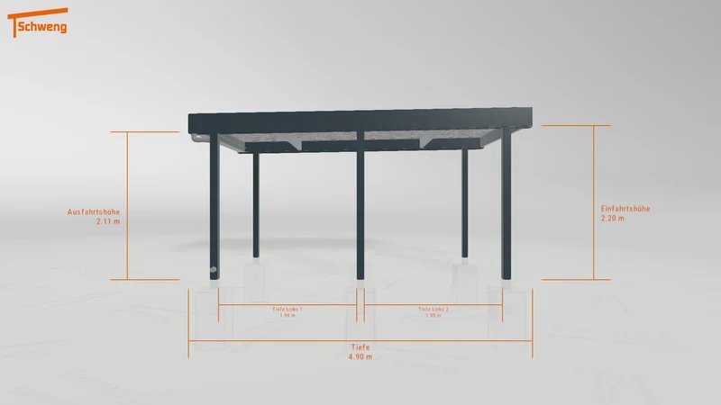 #DE Schweng Flachdachcarport C600 (ID w3xg7j)
