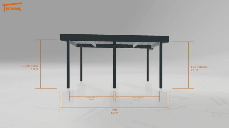 #DE Schweng Flachdachcarport C600 (ID w3xg7j)
