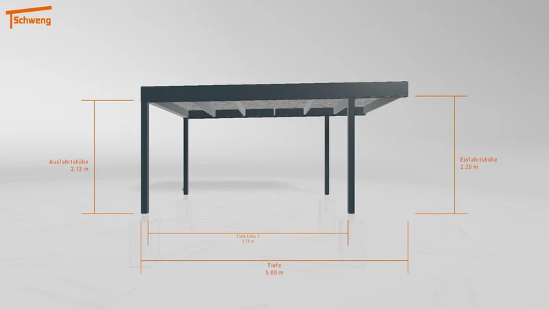#DE Schweng Flachdachcarport C600+ (ID 33jp3q)