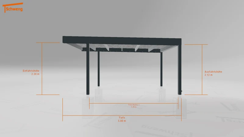 #DE Schweng Flachdachcarport C600+ (ID 33jp3q)