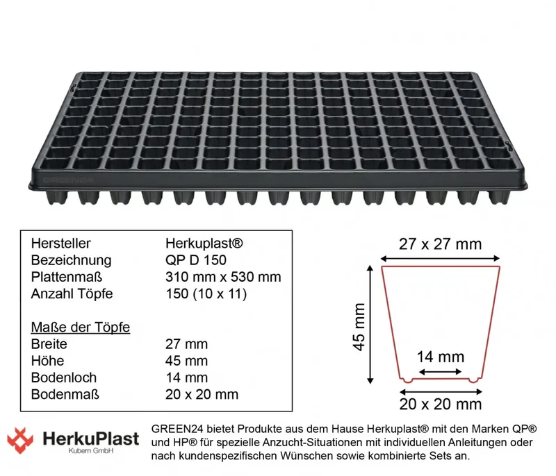 150 Steinwollewürfel mit G24-Platte – QP D 150