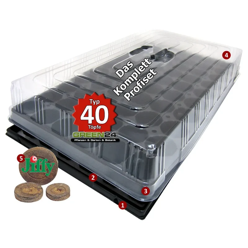 Hydroponik 40 Plus – Anzuchthaus mit 40 Jiffy 44 mm