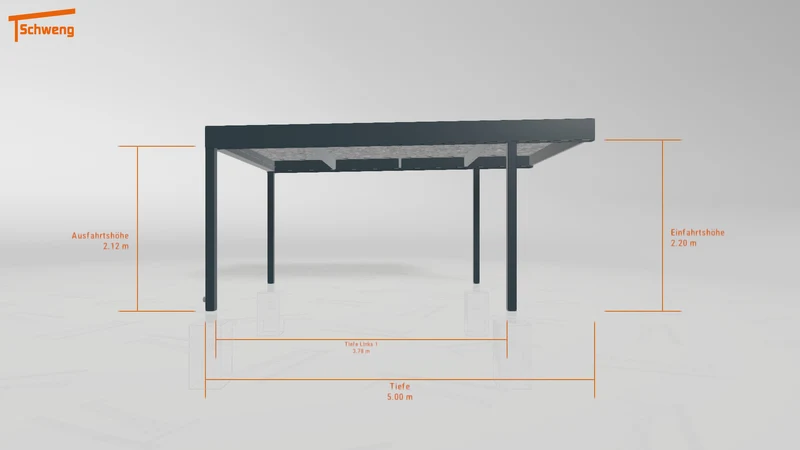 #DE Schweng Flachdachcarport C600 (ID zbwzjw)