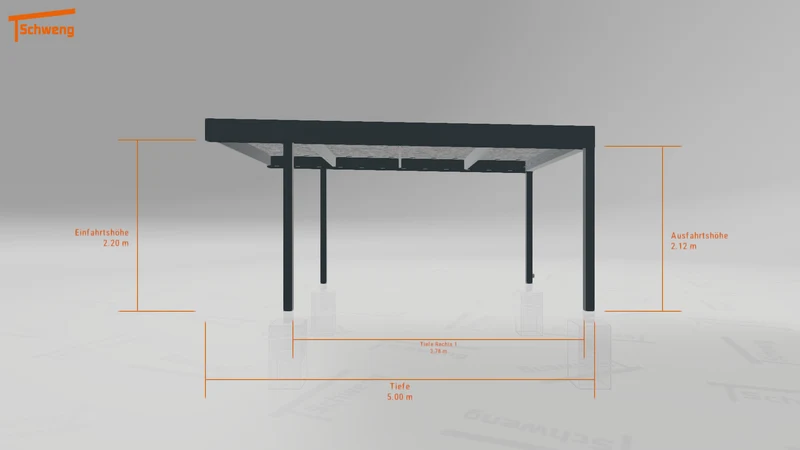 #DE Schweng Flachdachcarport C600 (ID zbwzjw)
