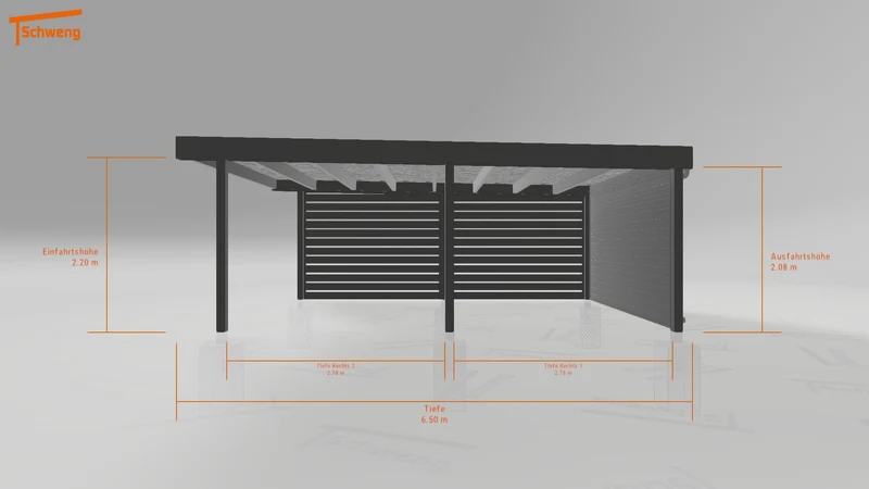 #DE Schweng Flachdachcarport C600+ (ID 42wbx2) #MTG