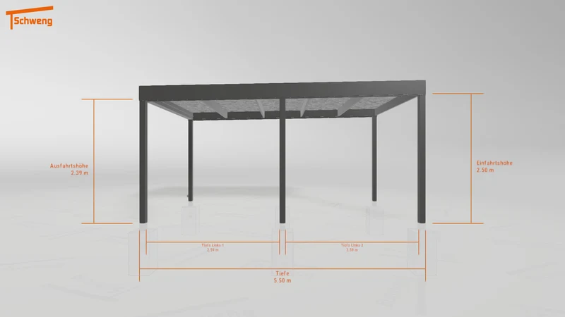 #DE Schweng Flachdachcarport C600 (ID g75wr8)