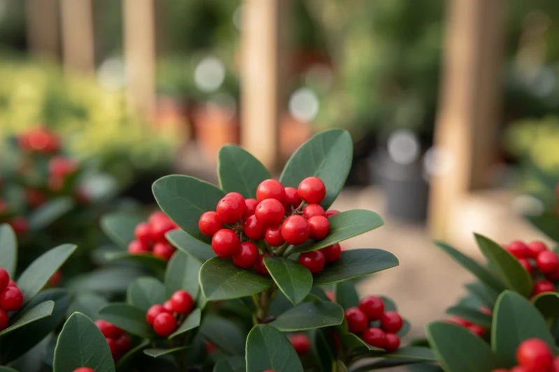 Japanische Fruchtskimmie / Skimmia japonica