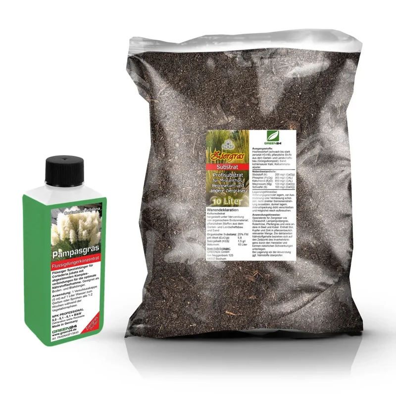 Pampasgras-Umtopfset · 10 l Erde + 250 ml Dünger