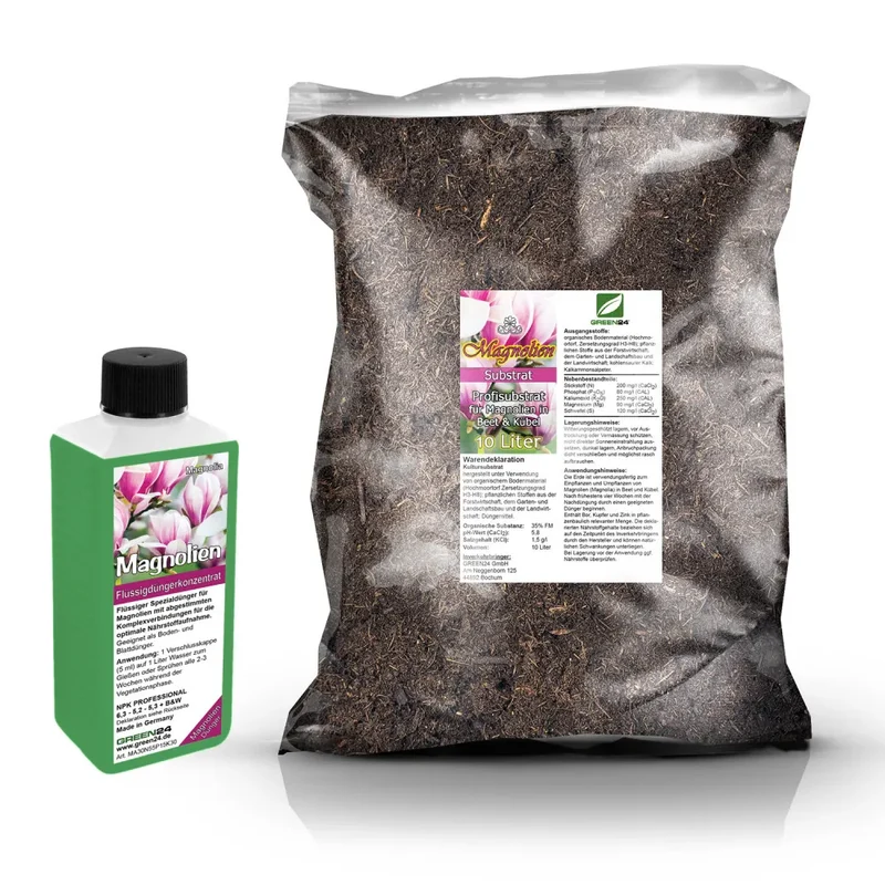 Magnolien-Umtopfset · 10 l Erde + 250 ml Dünger
