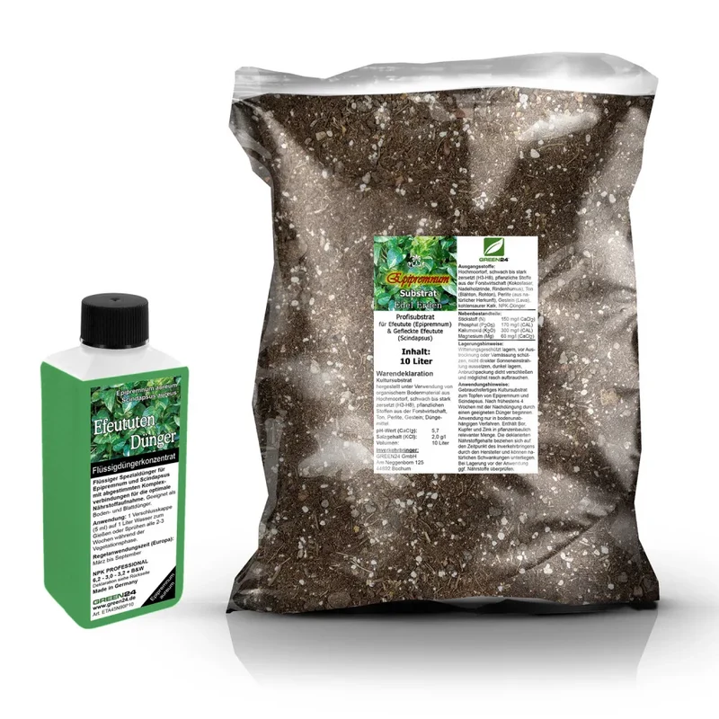 Efeututen-Umtopfset · 10 l Erde + 250 ml Dünger