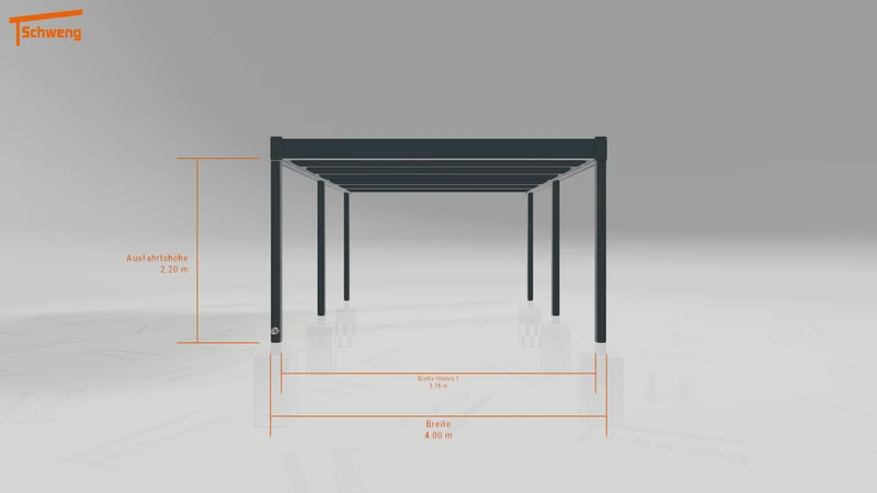 #DE Schweng Flachdachcarport C600 (ID 42wmmz)