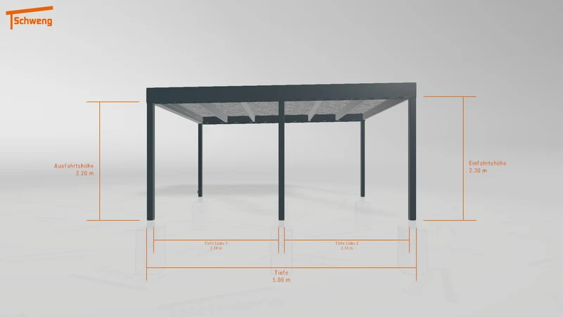 #DE Schweng Flachdachcarport C600 (ID 42wmmz)