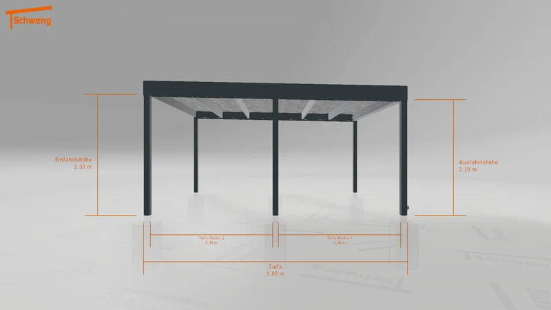 #DE Schweng Flachdachcarport C600 (ID 42wmmz)