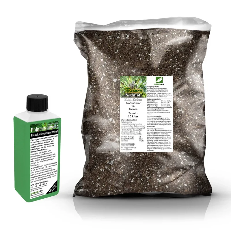 Palmen-Umtopfset · 10 l Erde + 250 ml Dünger