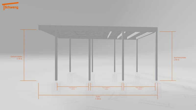 #DE Schweng Flachdachcarport C600 (ID rjnmqd)