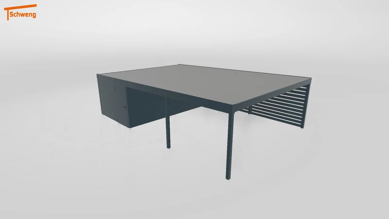 #DE Schweng Flachdachcarport C600+ (ID 33jzpq)