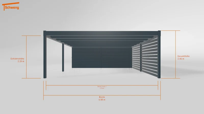 #DE Schweng Flachdachcarport C600+ (ID 33jzpq)