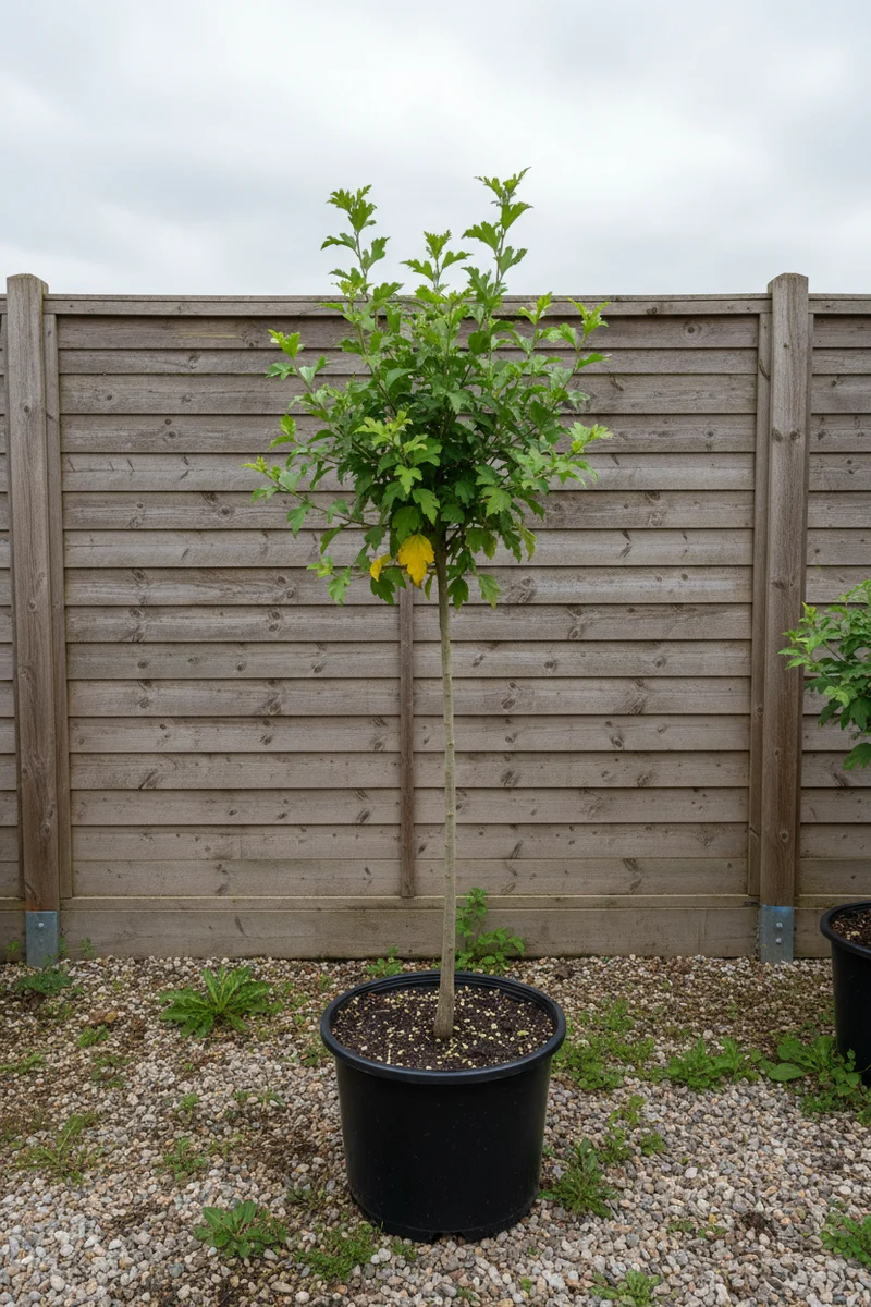 Garteneibisch 'Woodbridge' / Hibiscus syriacus 'Woodbridge', Stamm