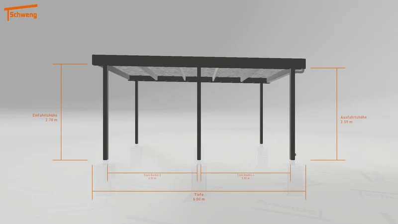 #DE Schweng Flachdachcarport C600 (ID ygjvwr)