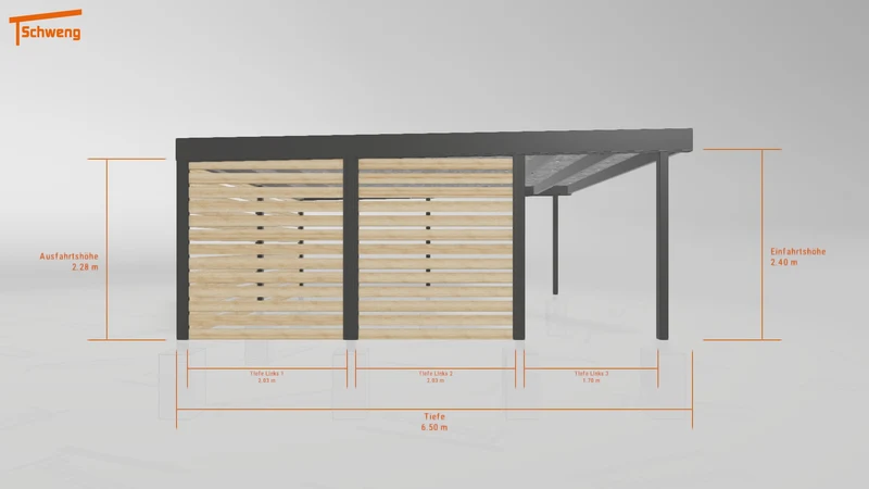 #DE Schweng Flachdachcarport C600+ (ID ygjb27) #MTG