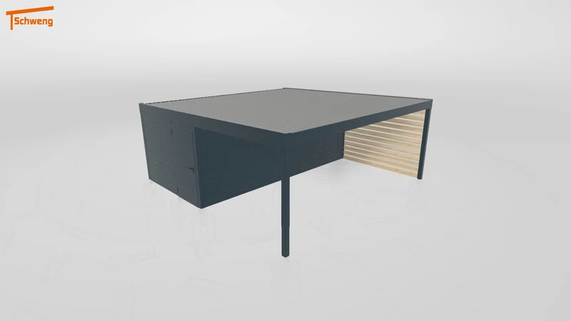 #DE Schweng Flachdachcarport C600+ (ID v47wpq)