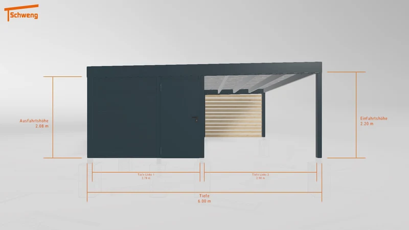 #DE Schweng Flachdachcarport C600+ (ID v47wpq)