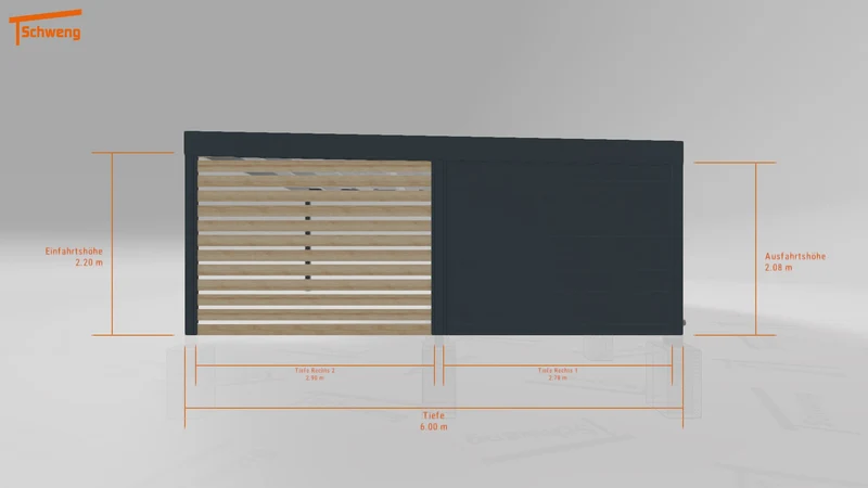 #DE Schweng Flachdachcarport C600+ (ID v47wpq)