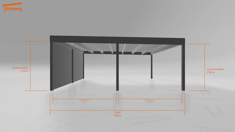#DE Schweng Flachdachcarport C600+ (ID 85pgb7)