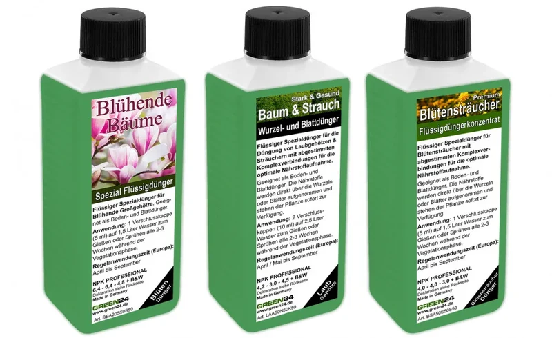 Baum & Blüten-Düngerset · 3 × 250 ml