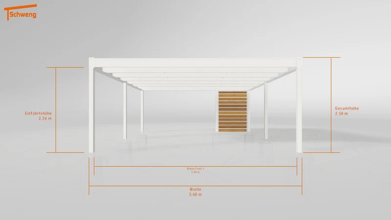 #DE Schweng Flachdachcarport C600 (ID 5mzxyp)